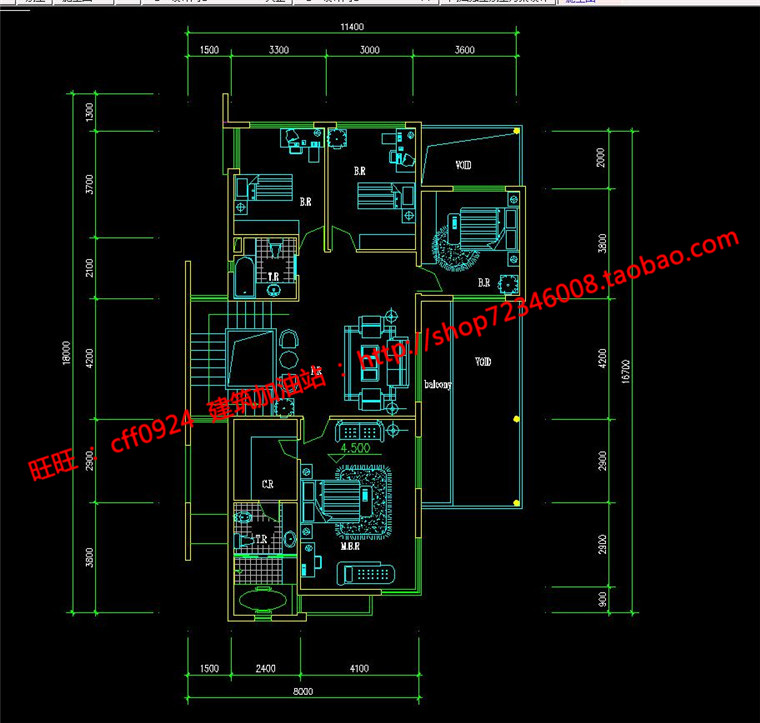 NO01942180平方米的小别墅自建房独栋现代cad图纸效果图-6