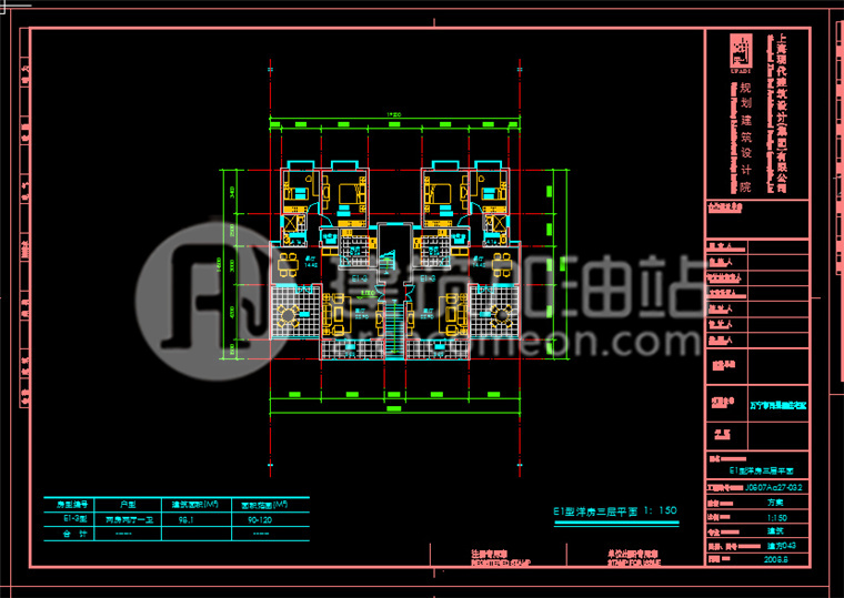 JZ024双拼别墅全套方案 Su模型 双拼别墅cad图纸 施工图-11