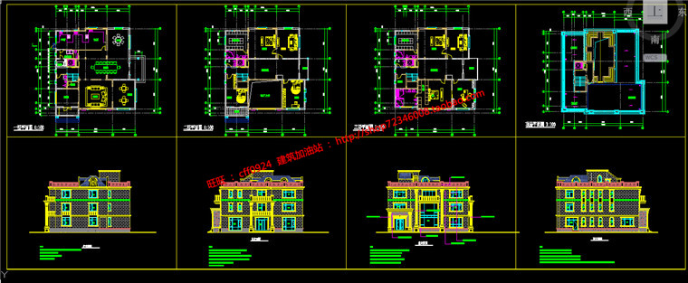 NO00073欧式大别墅建筑方案设计全套su模型+3Dmax+cad图纸+效果图-6