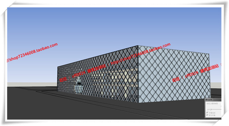 JZ097山东临沂公建餐厅饭店cad平面立面总图+su+效果图+3Dmax-5