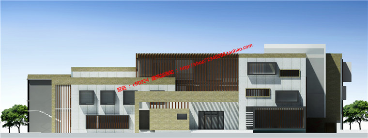 NO00113实习基地展览馆宿舍楼办公设计su模型cad图纸文本-14