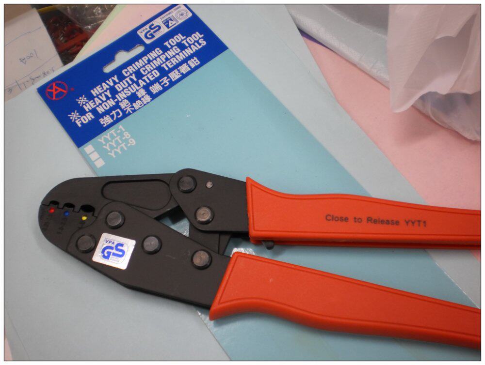 GS Taiwan has yuan YYT-1 compression belt sheath round fork line nose pre-insulated terminal crimp clamp pressure RV SV