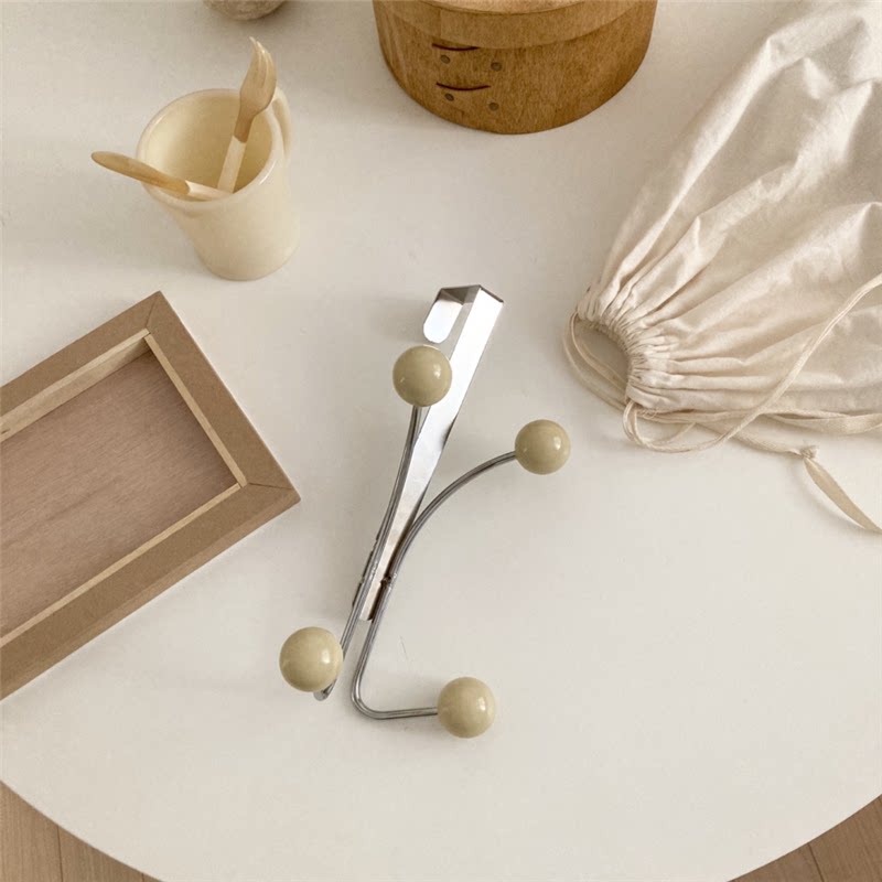 Металлические стойки 好市民大发 韩国vintage铁艺奶油白洗手间卧室门后挂钩衣架装饰