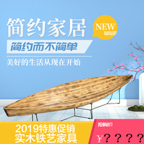 European-style wooden boat Hand boating Attraction Decoration boat Fishing boat Flower boat Park cruise Indoor home