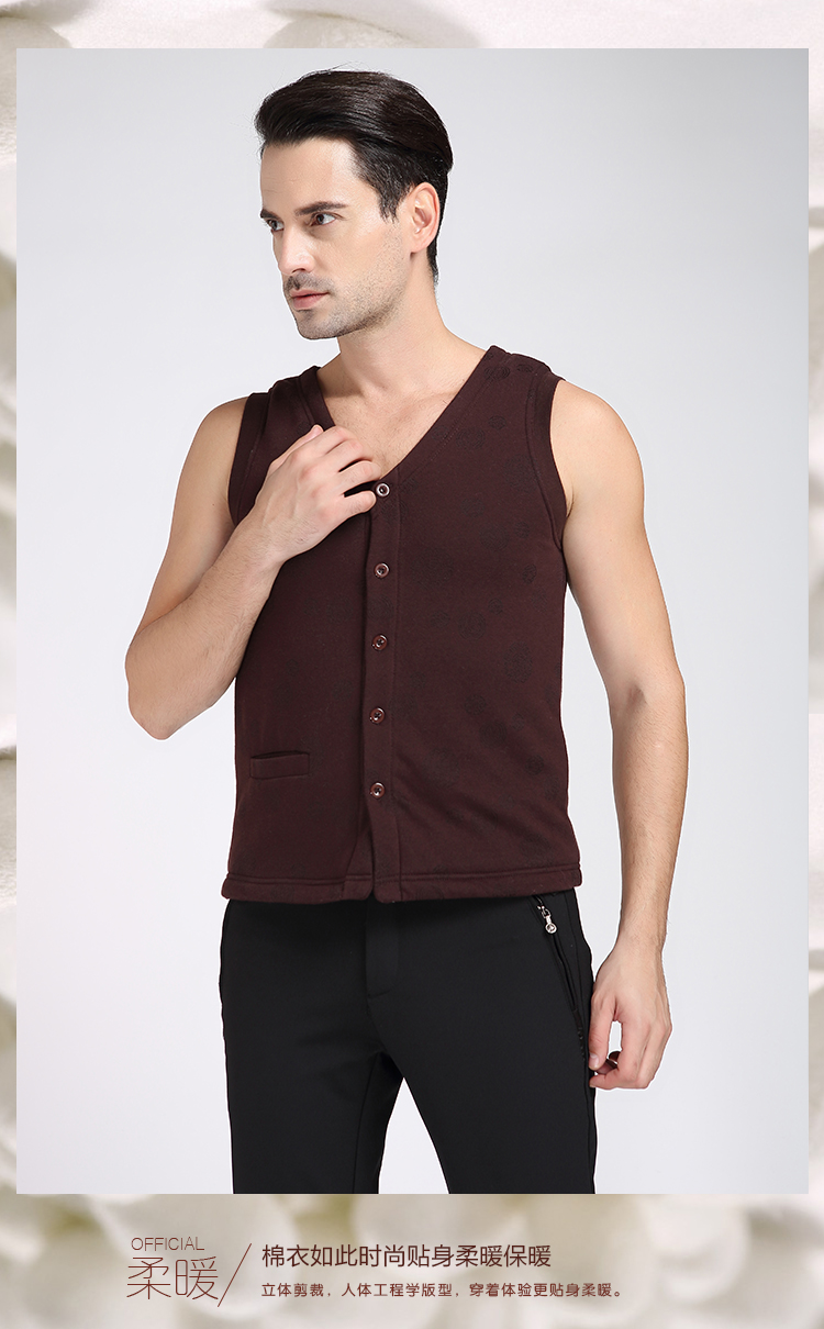 Apo người đàn ông mới của 100% cotton lụa áo khoác bông áo khoác mùa đông lụa ấm đồ lót vest vest sơ mi nam