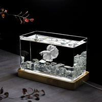 Танк с длинно полосатым с деревянной лампой с прозрачными кубиками льда