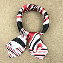 Hotel Career working clothes square towels black red blue striped little silk scarves 100 hitch decoration air hostess bank business scarves