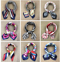 Small square scarf professional stripe square scarf bank flight attendant hotel mobile telecommunications uniforms Womens monochrome silk scarf