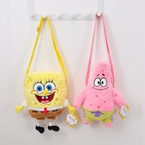 Spot Genuine Sponge Baby Pie Big Stars Plush Briefcase Bag single shoulder bag cute girl inclined satchel with small crowd