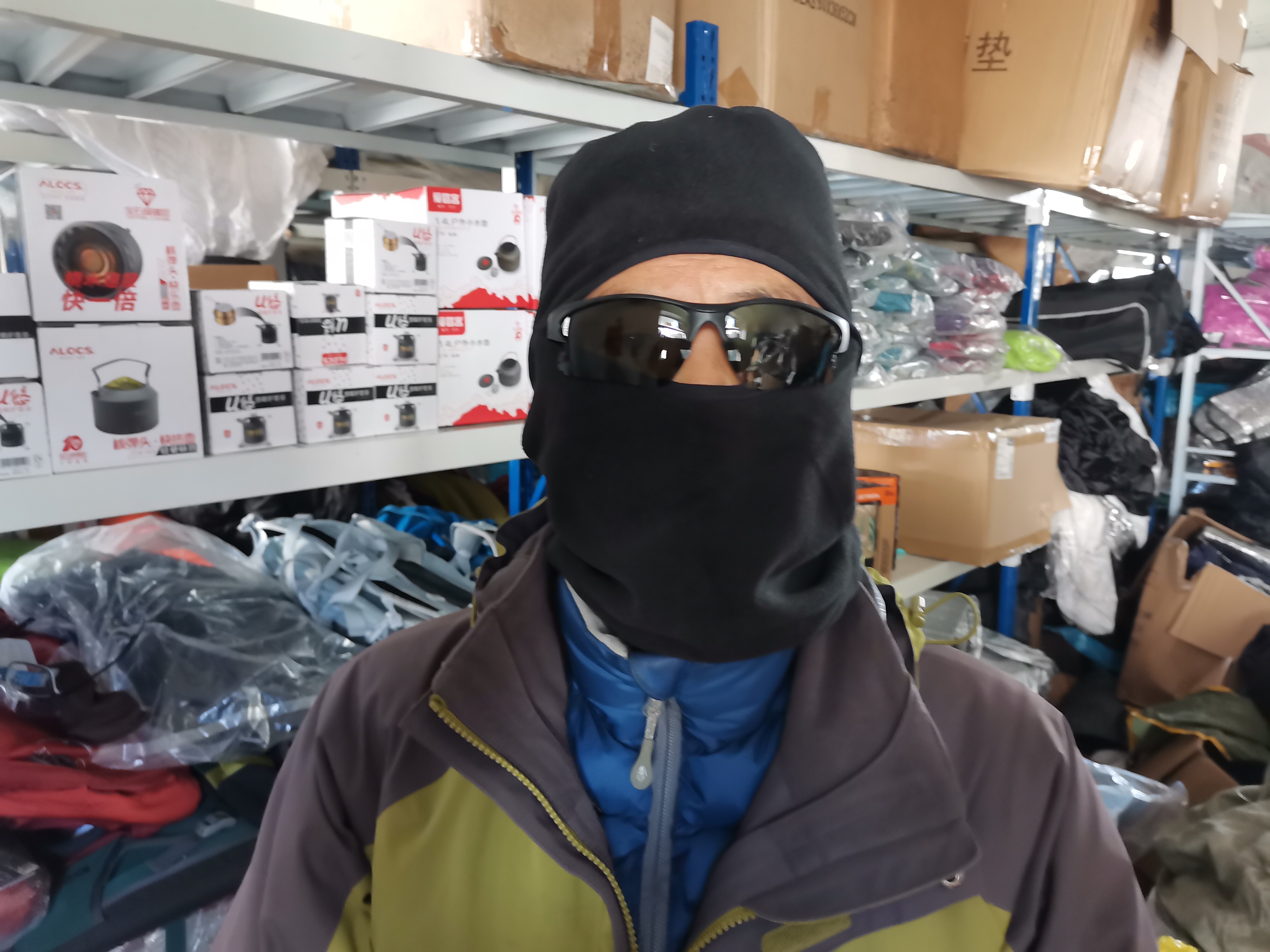 Warm and face mask protective ear windproof and warm headgear outdoor plus suede cold bicycling three-in-one flying tiger hat circumference neck