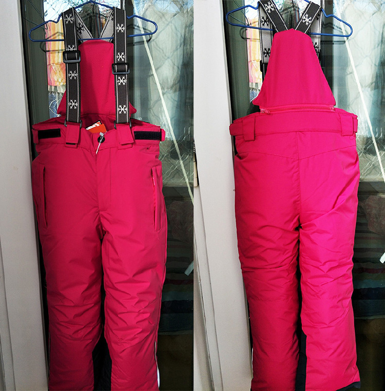 Children's male and female winter thickened trousers windproof ski windproof pants CUHK baby cuddling bag pants warm pants resistant to cold 30