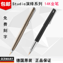 Lingmei pen Studio performance performance 68 palladium metal silver piano black 14K gold pen pen pen
