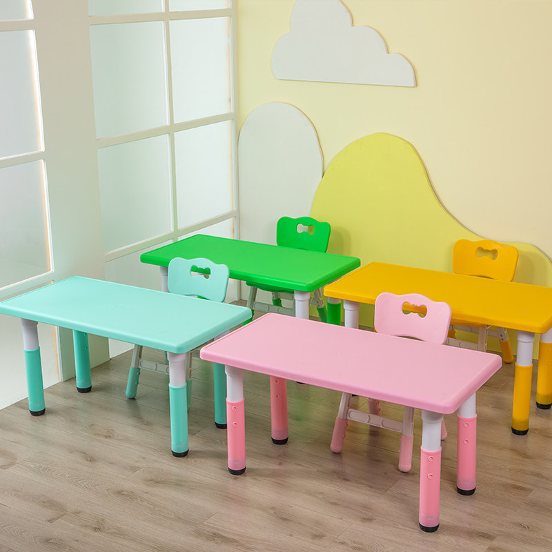 Young children Plastic Rectangular Table Age Lifting Baby Table Home Study Painting-Taobao