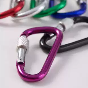 Aluminum alloy 5 D shape with lock quick hanging outdoor mountaineering chain keychain adhesive hook