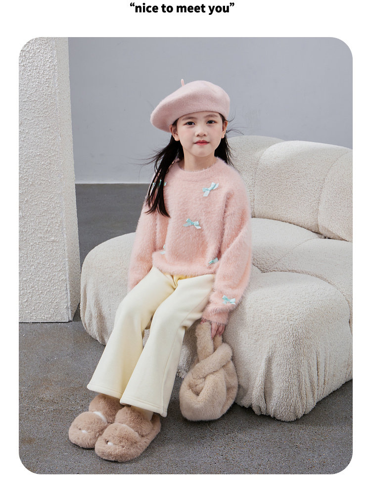 毛衣女童2024秋冬新款儿童加厚套头针织上衣内搭毛绒加厚女宝毛衣详情38