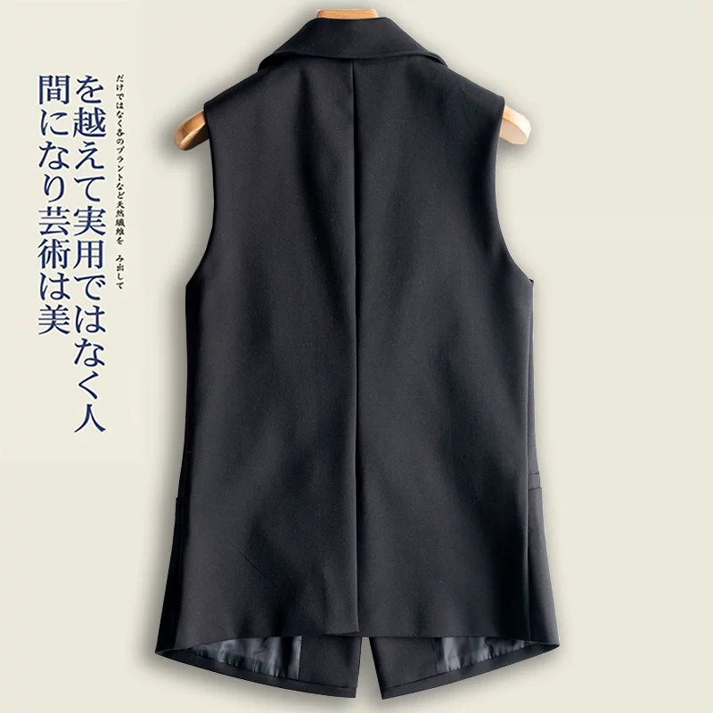 Модный черный жилет, коллекция 2023 года, slim fit, длина по середине