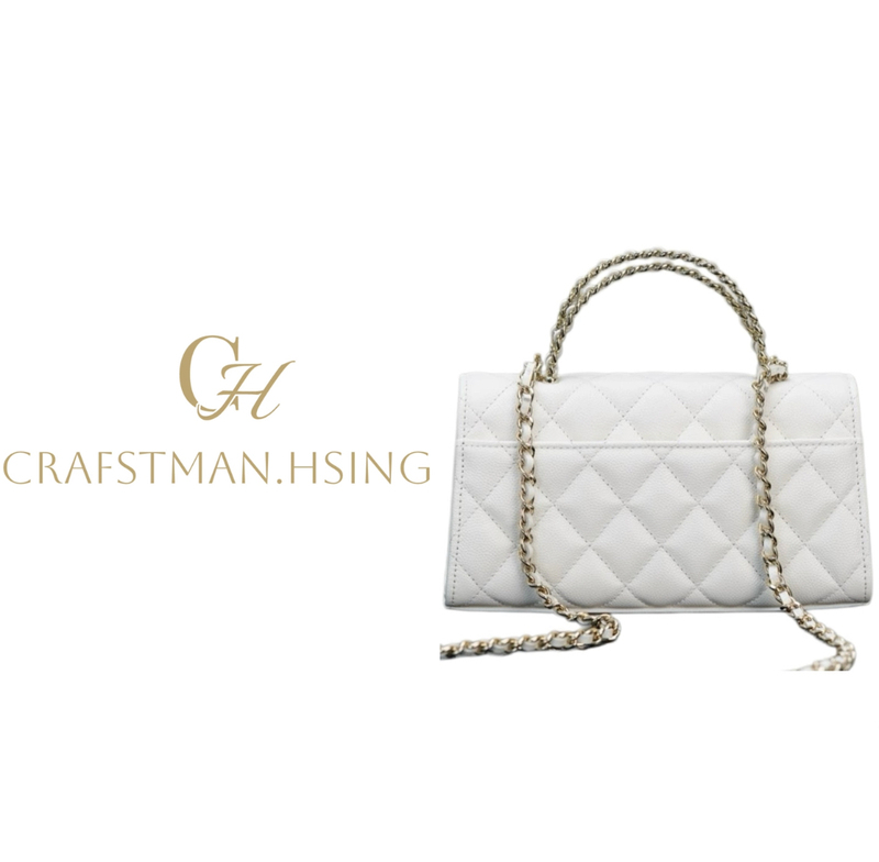 Craftsman Lao Xing-26S Horizontal Kl Crossbody Handle Caviar Leather Handbag Single Shoulder Crossbody Bag for Women