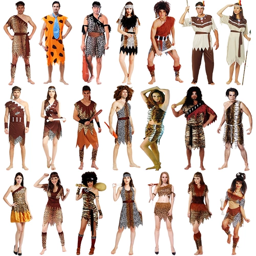 Savage Clothing Primitive African Savage Индийская одежда Мужчины и женщины леопардовые