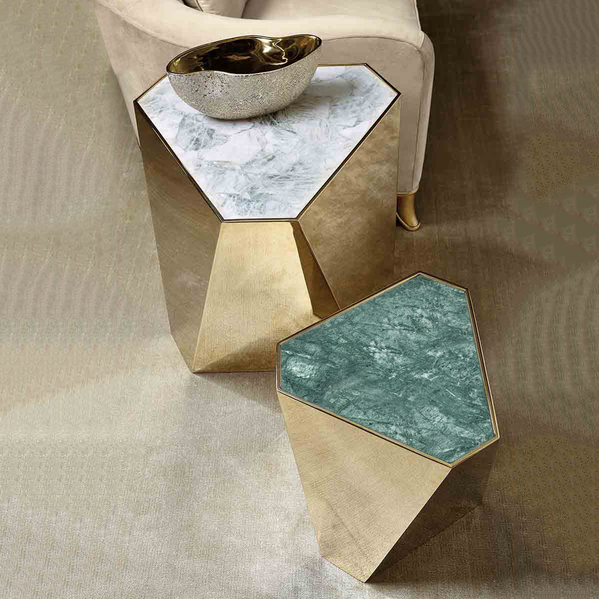 Porschee Simple Avanade Design Angle Geometric Sofa Villa High-end Living Room Mobile Table