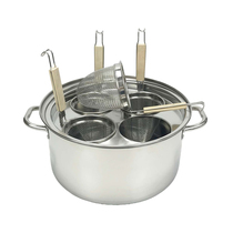 Thickened stainless steel commercial powder hedge pot four-hole Kwantung cooking spicy pot dumpling pot noodle spoon Chinese style