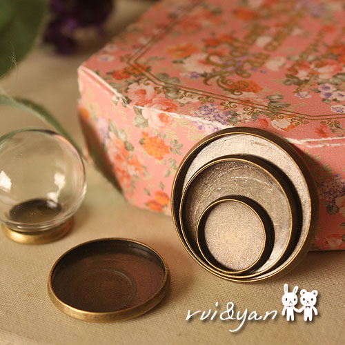 Environmental protection copper green ancient bottom 5 glass cover time gem bottom (2048A)