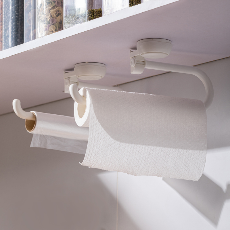 Taili kitchen paper towel holder with paper rack hanging shelf plastic wrap bag storage rag rack roll paper rack free punch type