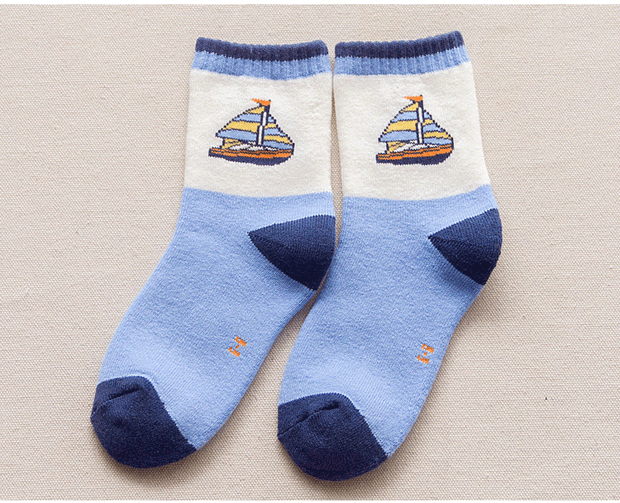 Vớ trẻ em mùa đông cotton dày cộng với nhung ấm cậu bé vớ dày dày trẻ em cotton ống vớ mùa đông thế giới phụ kiện trẻ em