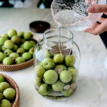 Life original sparkling wine glass jar sealed jar green plum wine jar large glass storage tank with lid large capacity