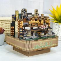 Chongqing music box DIY assembled music box mountain city wooden creative cultural and creative tourist souvenir Xifufu same style