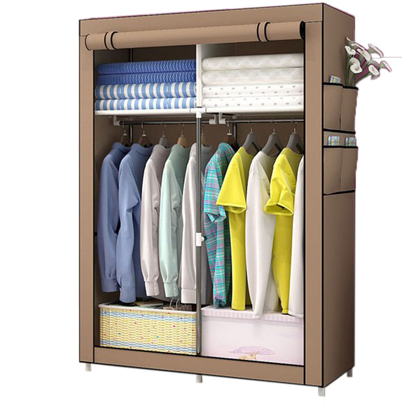 Small Wardrobe Simple Cloth Wardrobe Assembly Iron Single