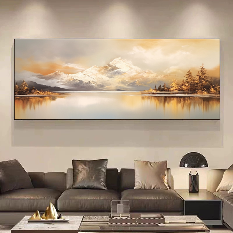 Original Design Hand-Painted Oil Painting Modern Light Luxury Style Living Room Decorative Painting Sofa Background Wall Hanging Painting with a Backrest