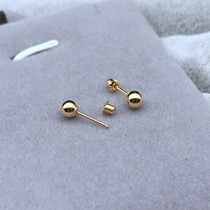  DIY accessories G18K gold small golden Doudou earrings earrings silicone plug double beads female semi-finished pearl earrings