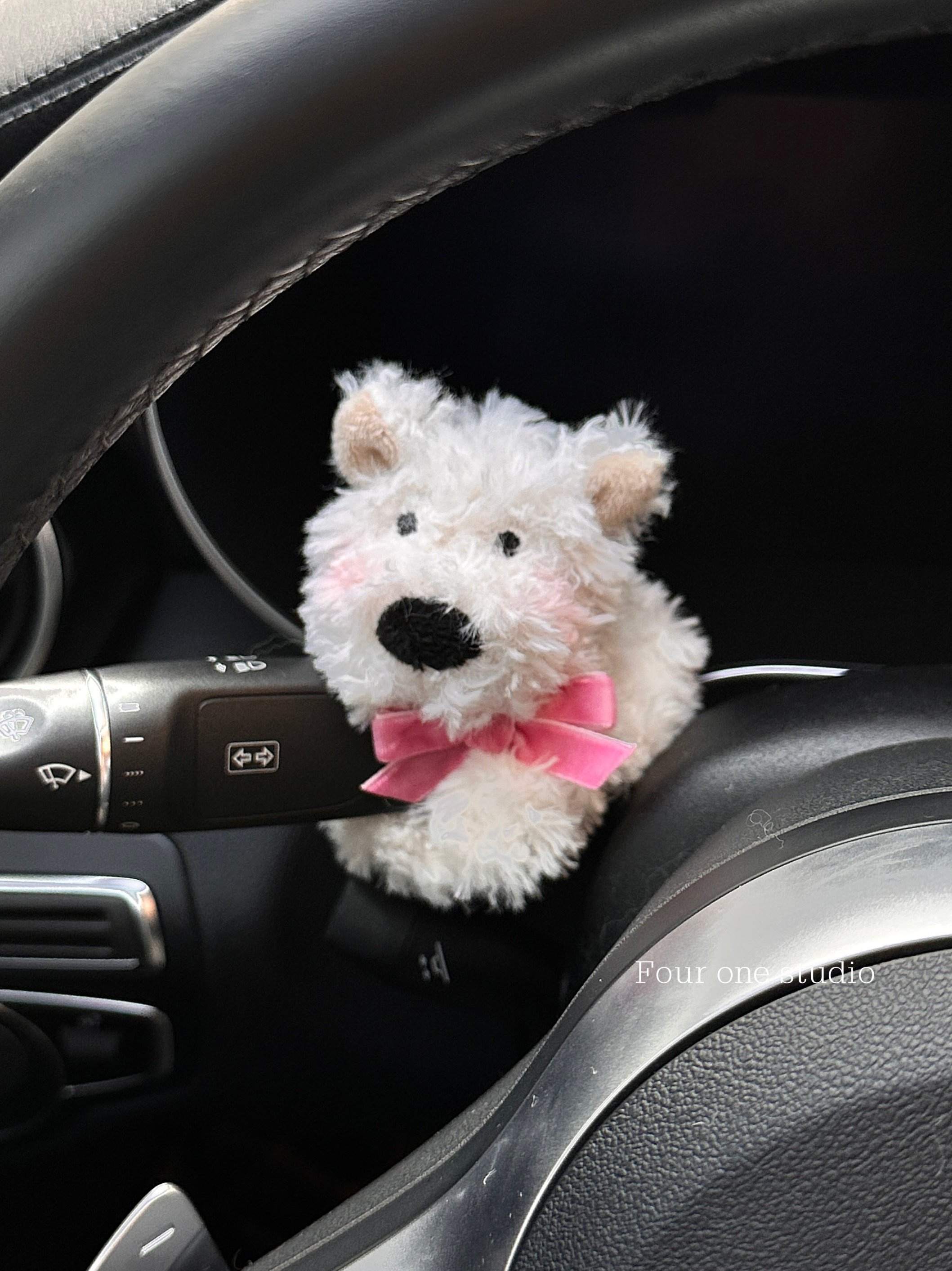 Lovely West Highland Car Nostalgear Decoration Plush Puppies Rain Scrapper turn lights for girls New car gifts-Taobao