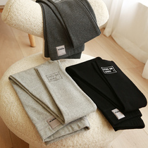 Leggings Womens outer gray cotton padded high waist threaded pants slim spring and autumn new autumn pants tight pants