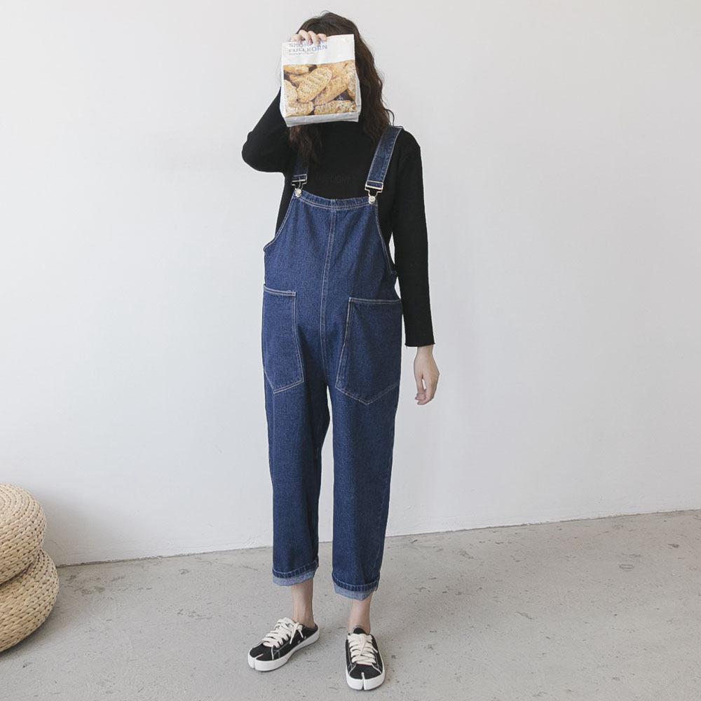 Spring and Autumn New Pregnant Women Fashion Han Edition Pocket Bag Bag Bag Large Size Pregnant Pants Casual Jeans Mom