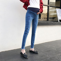 Spring Autumn Gestation Woman Dress Fashion Pregnant Woman Jeans Small foot pants 90% Body Slim Fit Pants Boomer Dress