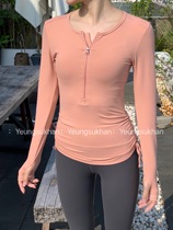 @Yeungsukhan Half-chain long-sleeved sports yoga running fitness Autumn and winter skin-friendly high-elastic blouse soft
