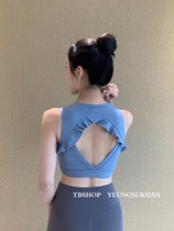 YEUNGSUKHAN LACE hollow SPORTS vest * Summer yoga PILATES GIRL BEAUTIFUL back FITNESS BRA
