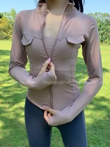 @YEUNGSUKHAN TOOLING stand-up collar jacket SPORTS yoga FITNESS running AUTUMN AND winter BLOUSE SLIM FIT