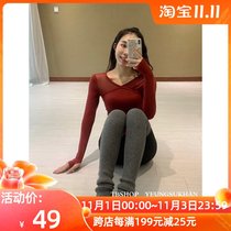 @ YEUNGSUKHAN yoga leg socks in the air yoga dance over the knee socks pile socks warm in autumn and winter