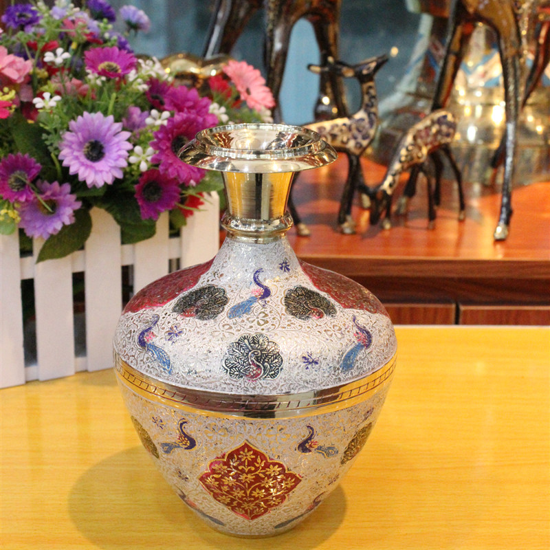 Indian handicrafts bronze bronze carving painting Jubao Jin rich Ruyi bottle factory direct gift BT205