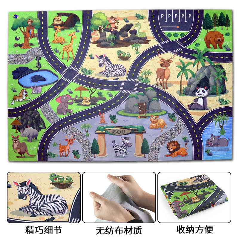 Jurassic Animal Model Dinosaur Toy Oversized Wild Animal Park Map Scene Non-Textile Cloth Material