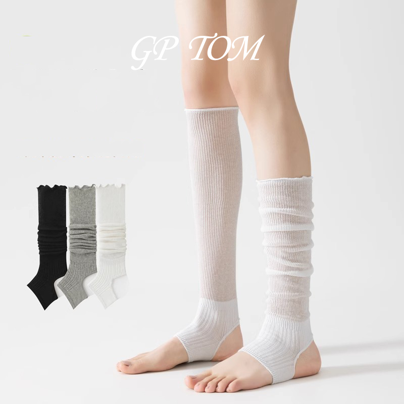 Japan Gp Tom White Slouch Socks for Women, Summer Ultra-Thin Calf Socks, Women's Air-Conditioned Room Leg Protection Long Socks
