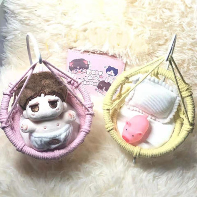 taobao agent Hand -made 10cm baby with hanging basket hanging chair cotton doll bed OB11 BJD12 baby hammock furniture doll bed