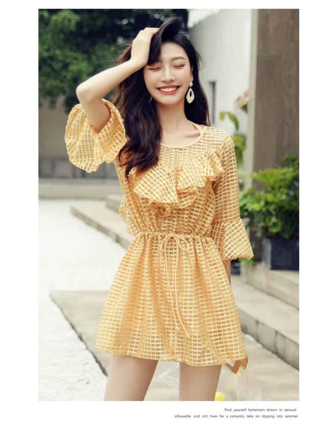 Đồ bơi mới của phụ nữ bikini ba mảnh bằng thép hỗ trợ khoét bụng gợi cảm đã mỏng đi mặc đồ bơi Hàn Quốc - Bikinis đồ tắm biển nữ cao cấp