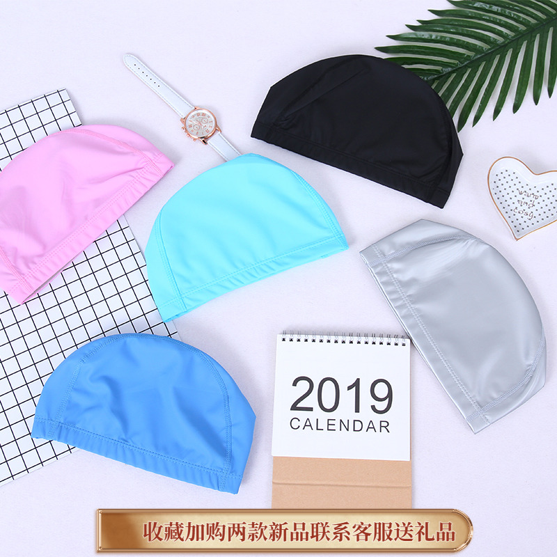 Swim Hat Boy and Girls Children's Adult Swimming Hat Waterproof Pure Color Professional PU Hat Comfortable