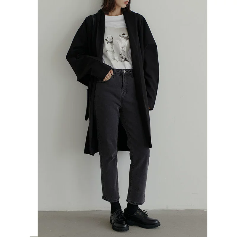 Demi-season woolen coat, jacket, trench coat, oversize, mid-length