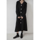 Time Travel French V-neck Retro Dress New Hepburn Single-breasted Long Sleeve Waist Waist Slim Long Skirt