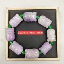 Ancient jade antique jade antique Qing Dynasty Burmese Violet Old Emerald Ones stunning hand-chain hand strings imitation of ancient jade cicadas