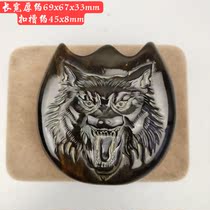 Antique writing antique yak horn carving wolf head belt buckle waist buckle natural horn evil evil evil play pieces antique